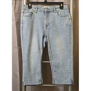 Charlie B Cuffed‎ Capri Jeans Light Blue Sz 6